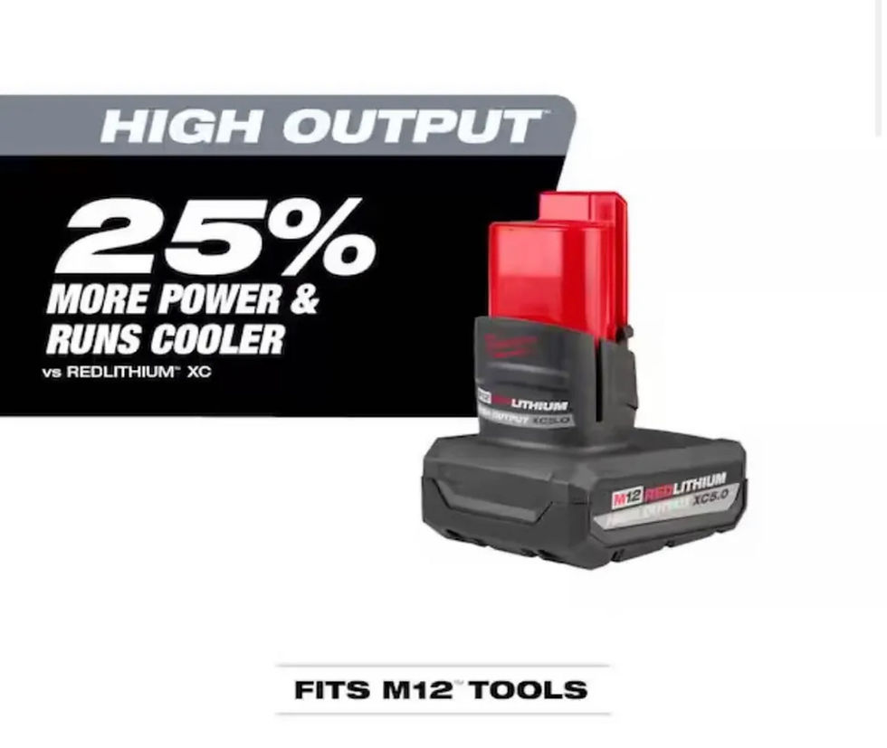 Thumbnail: Milwaukee M12 High Output 5.0 Ah Battery 12V - NEW!!
