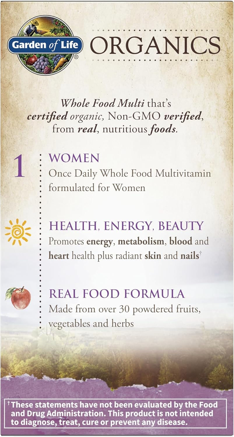 Thumbnail: Garden of Life Organics Multivitamin for Women - 30 Tablets