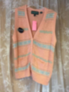 LARGE peach and mint vintage vest