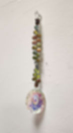 Thumbnail: Swarovski oval large crystal with gold bead strand 