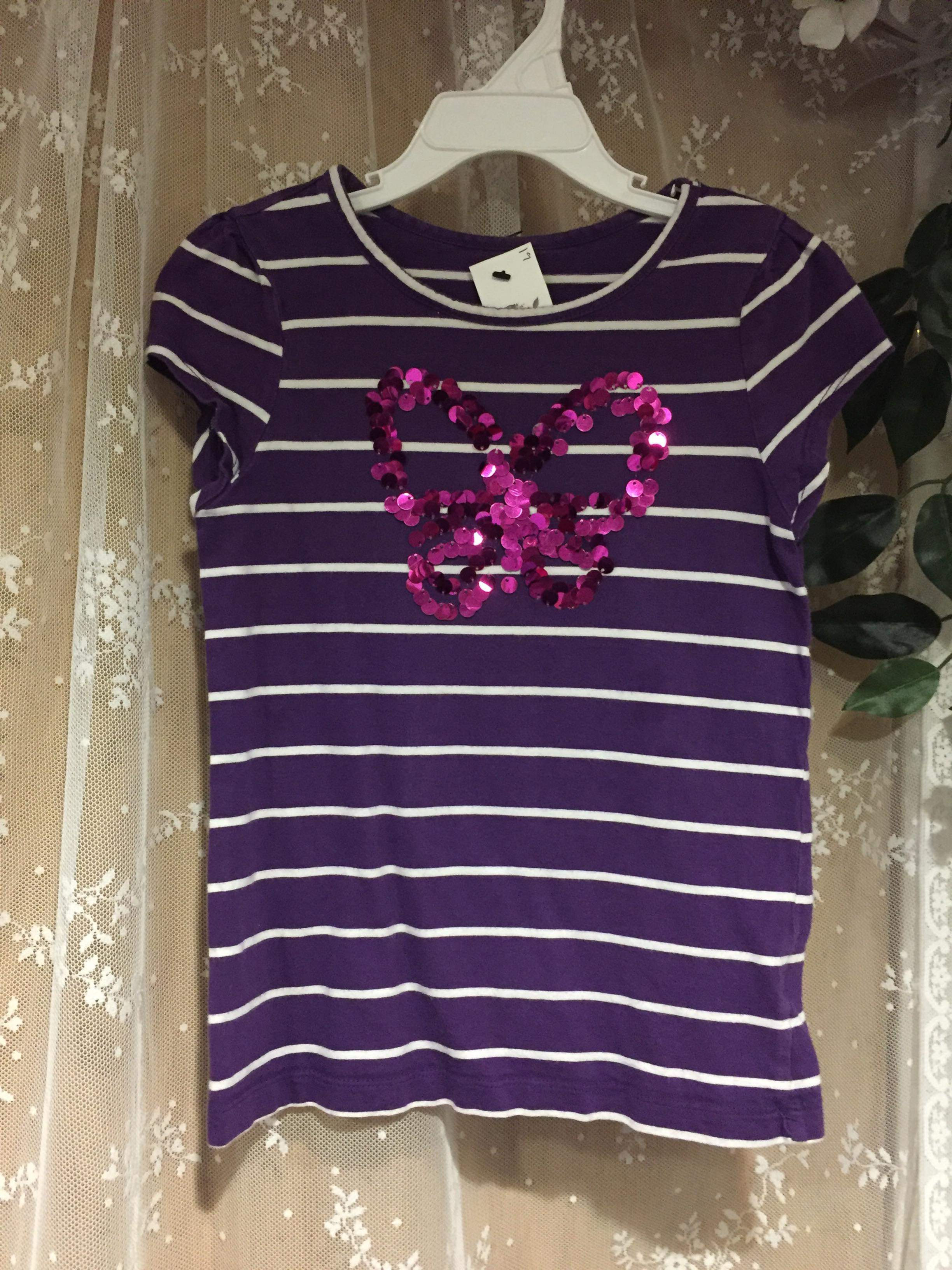 KIDS/7-8 Purple Butterfly Tee