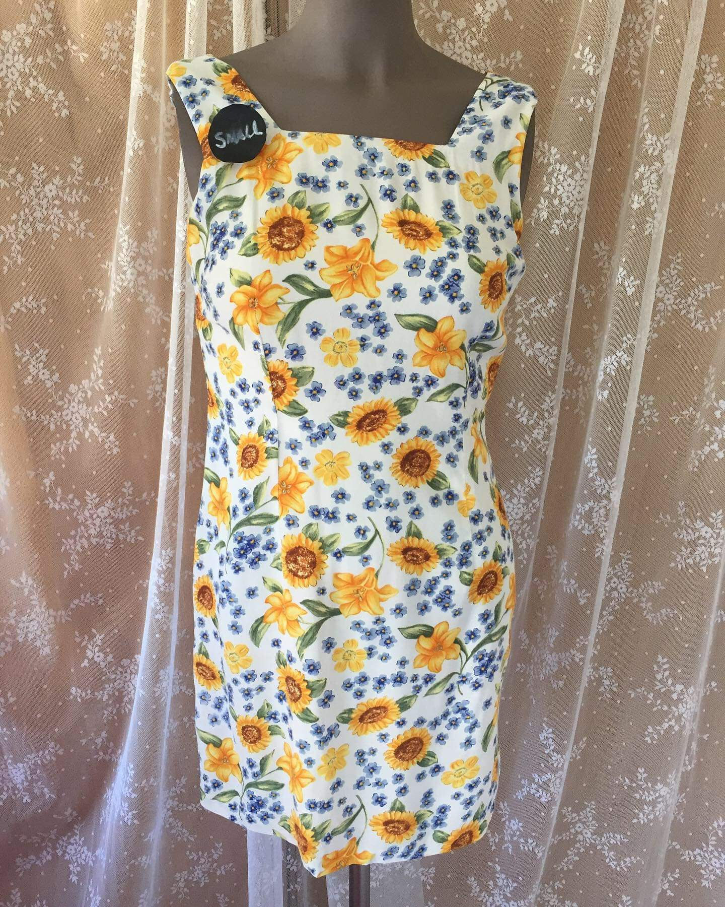 SMALL/4 vintage sunflower dress