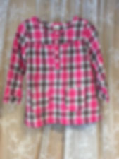 KIDS/3t plaid pink and black top