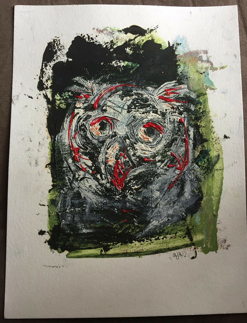 Abstract Owl 9" x 12"