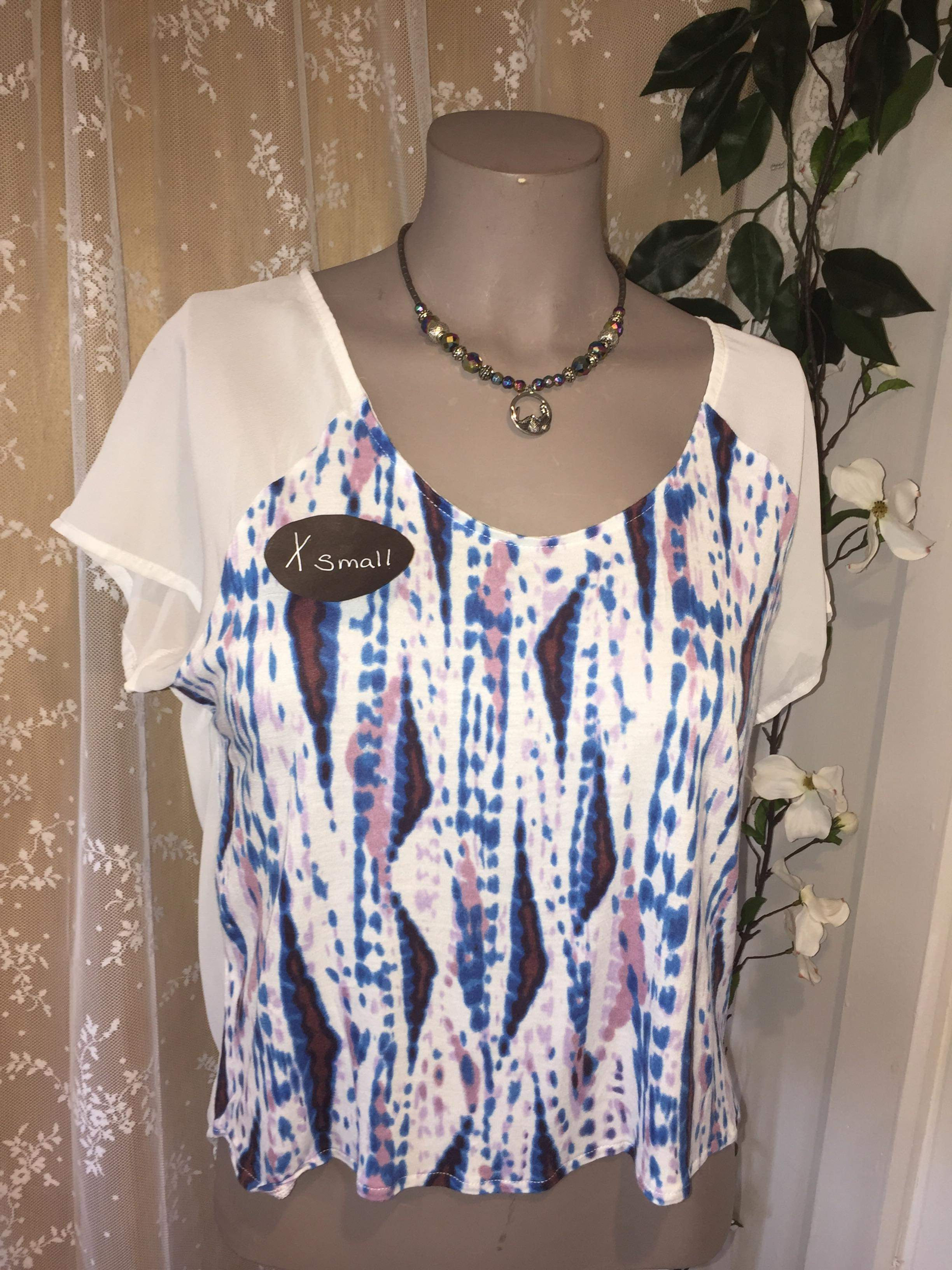 Xsmall Tie Dye Soft Shirt Open Back