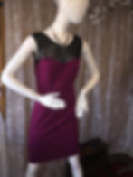 Thumbnail: Small Purple/Black Sheer Neckline Dress