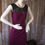 Thumbnail: Small Purple/Black Sheer Neckline Dress