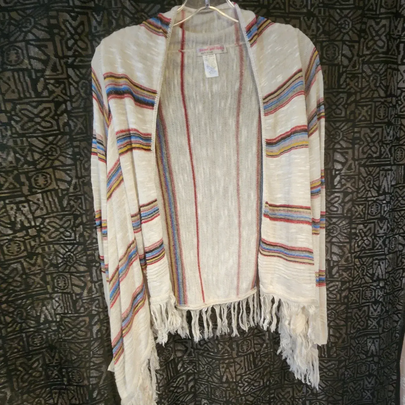 MEDIUM ivory cover up with multi color strips