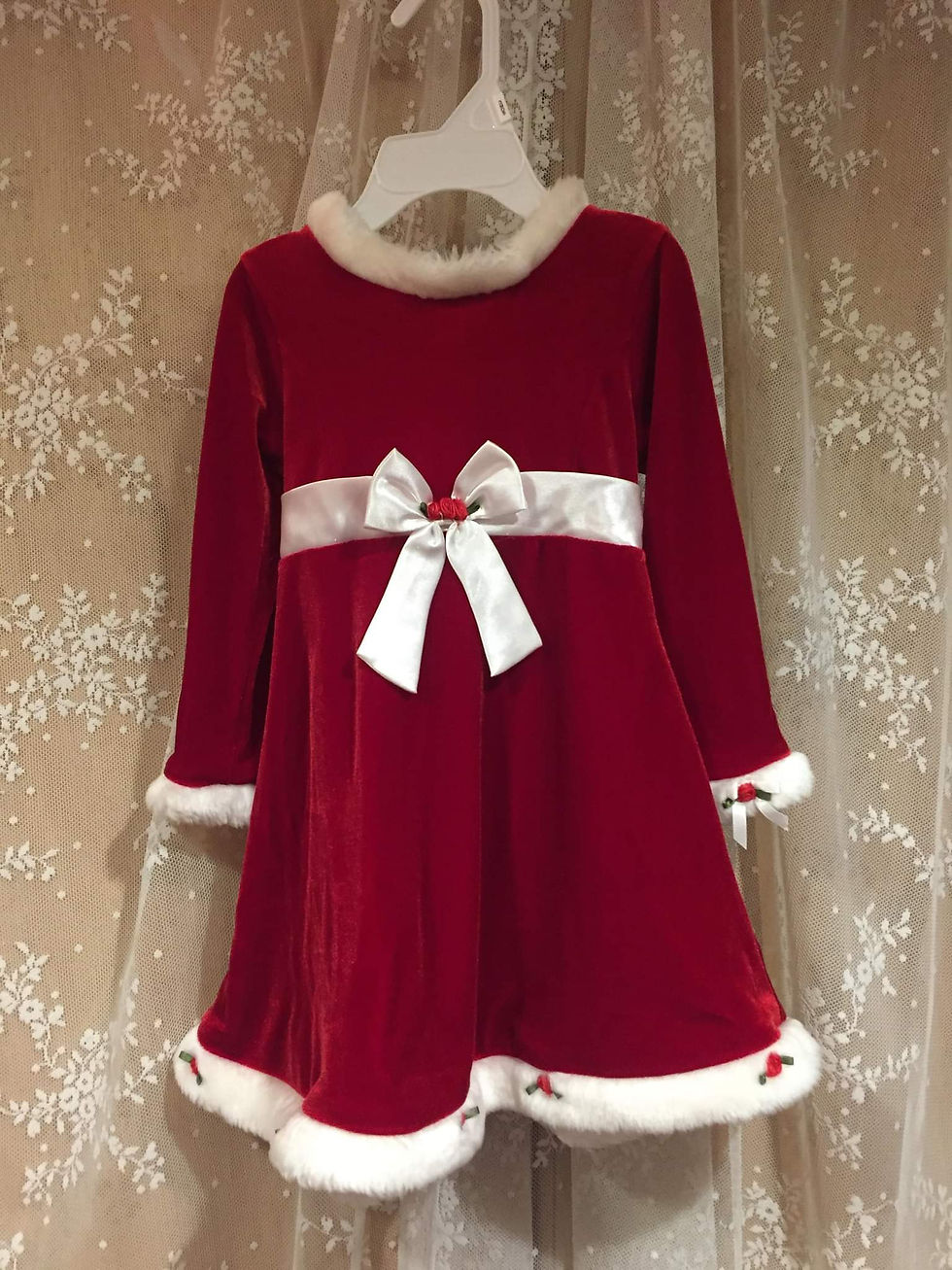 BABY/24m red dress with white bow