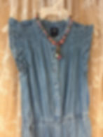 Thumbnail: Kids 8/9 blue jean button down one piece