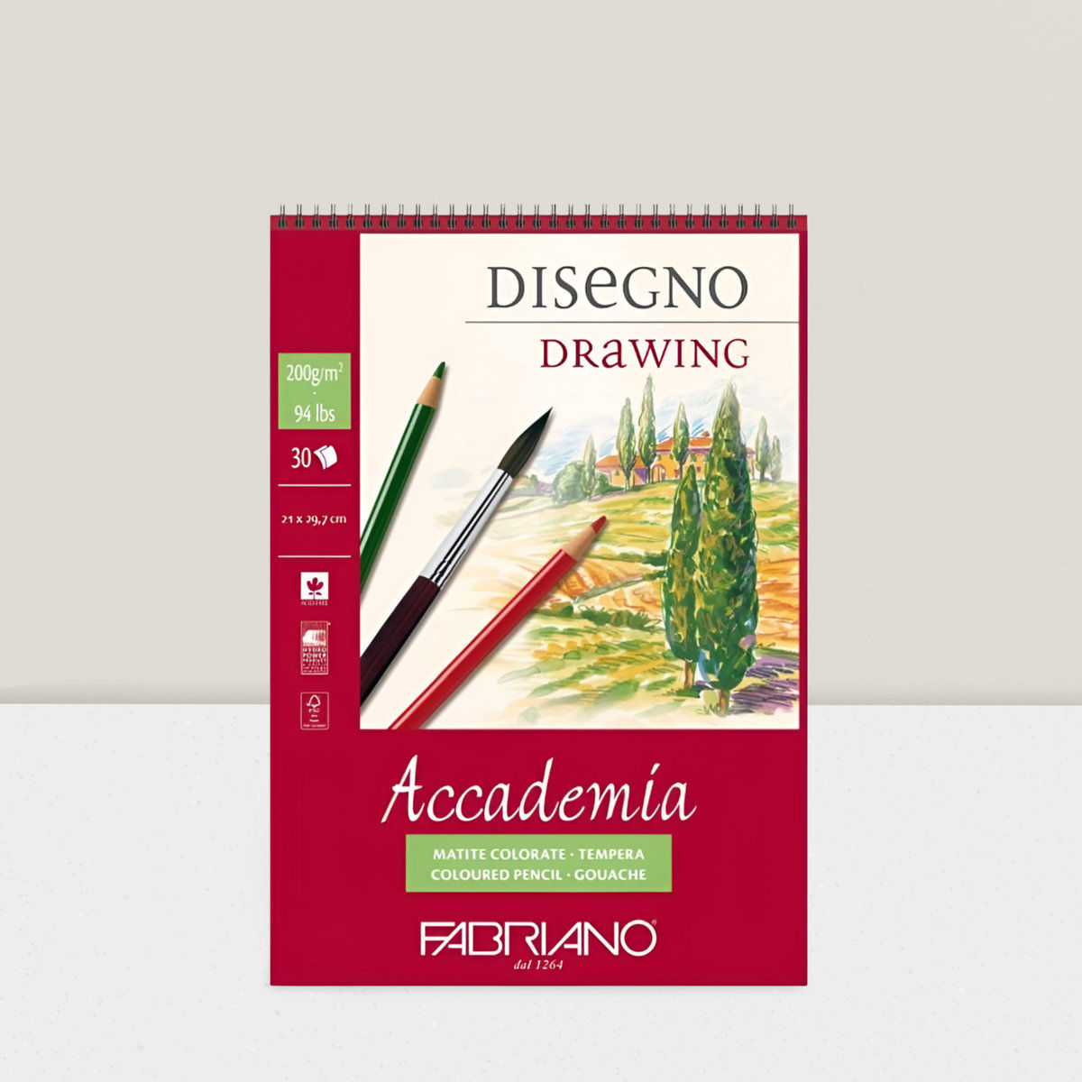 Fabriano Accademia rajztömb - 200 g, A/4 spirálkötésű