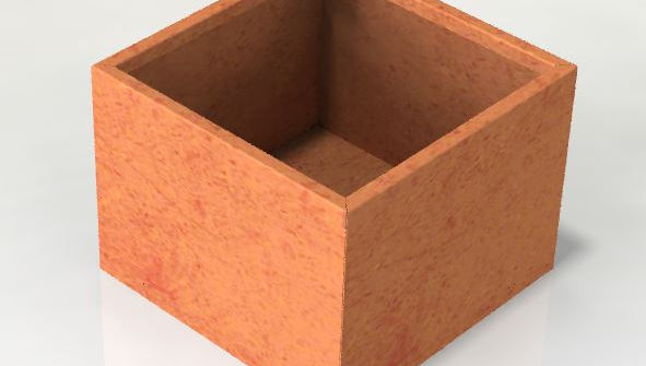 Corten rektangulära kruka med botten 107x39x51(h)cm
