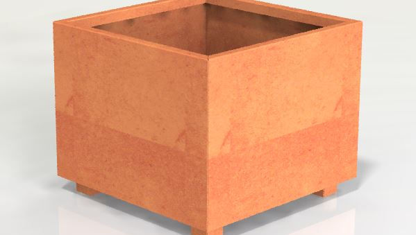 Kvadratiska kruka med botten 100x100x140(h)cm