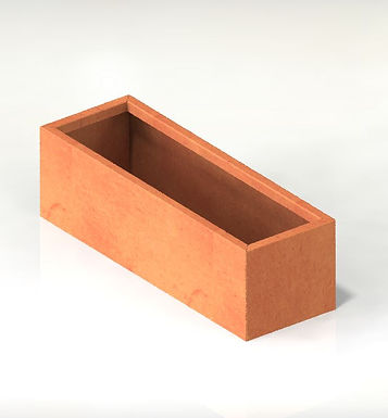Corten rektangulära kruka med botten 100x90x110(h)cm IK