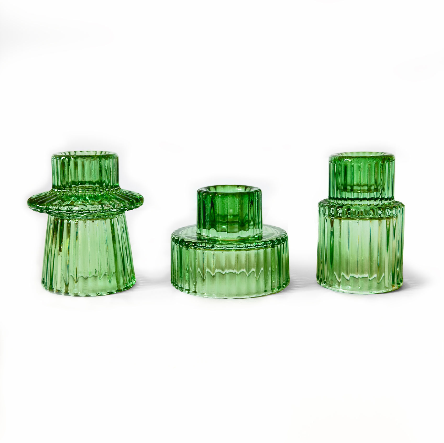 Bottle Green Candle Holders
