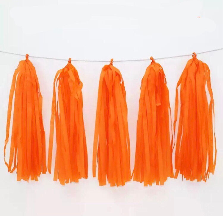 Guirnaldas de papel anaranjadas 5 pzs.