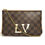 Thumbnail: Louis Vuitton Double Pochette  Damier Ebene Messenger Crossbody Bag