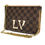 Thumbnail: Louis Vuitton Double Pochette  Damier Ebene Messenger Crossbody Bag