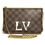 Thumbnail: Louis Vuitton Double Pochette  Damier Ebene Messenger Crossbody Bag