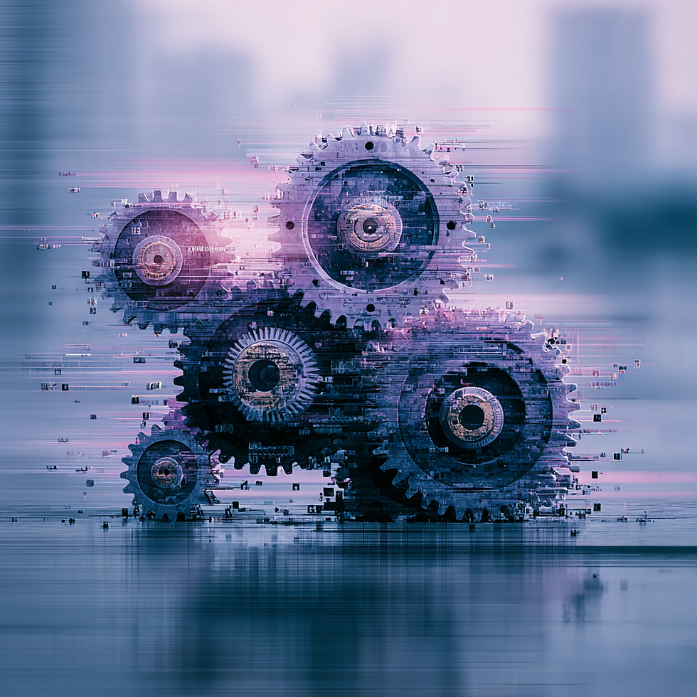 an abstract and futuristic image of gears
