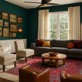 moody moroccan living room