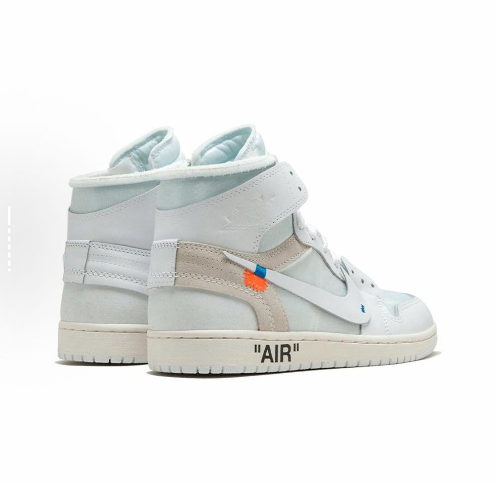 縮圖：OFF-WHITE x ジョーダン エア ジョーダン 1 ハイ ホワイト ザ・テン 汎用性 高カット レトロ バスケットシューズ メンズ ホワイト×ブルー ヨー