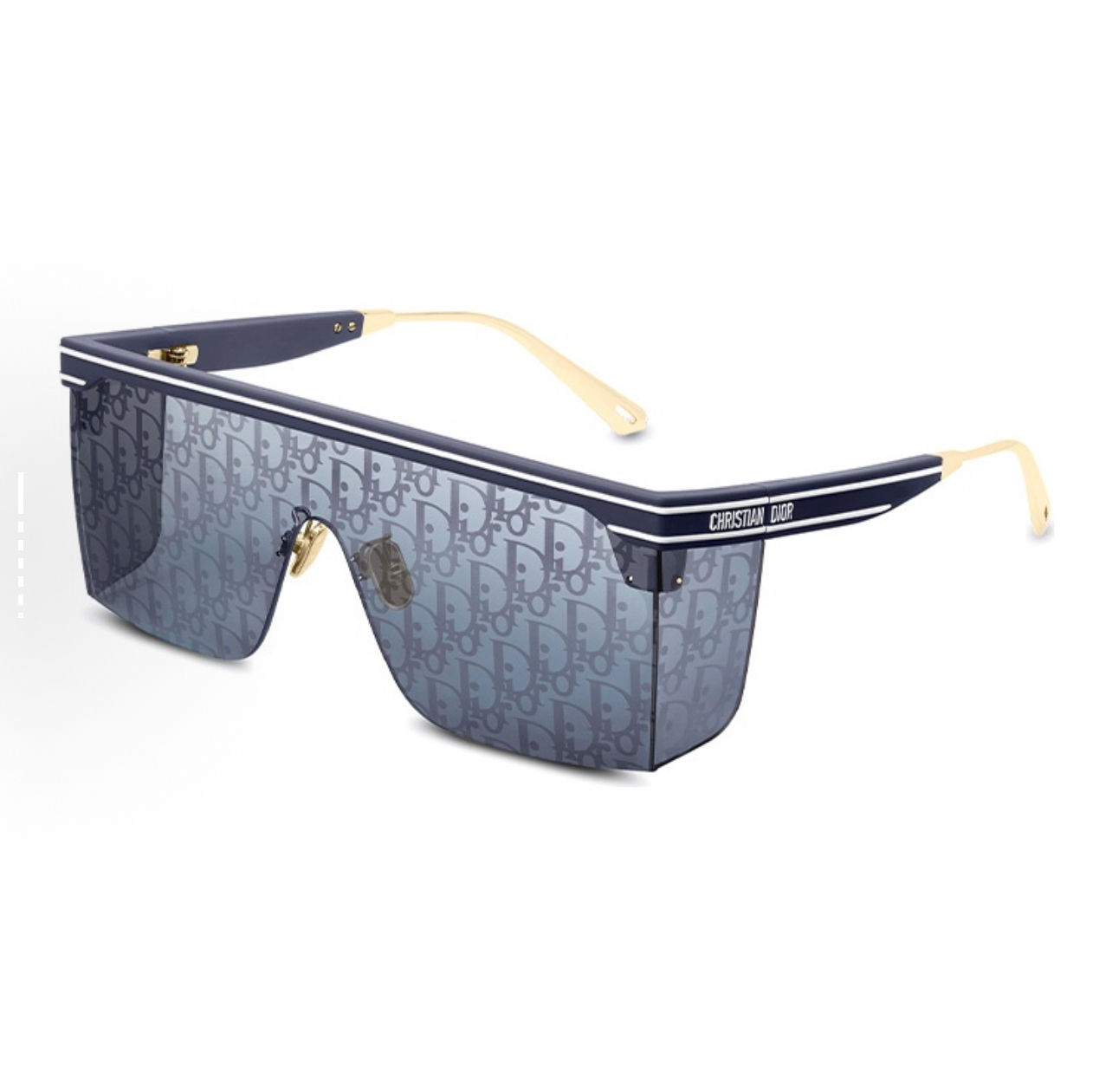 DIOR（ディオール）CLUB M1U ワンレンズ・スクエアフレームサングラス／ミラーレンズ クラシックなオブリーク柄 ブルーカラー ユニセックス／カップル向け