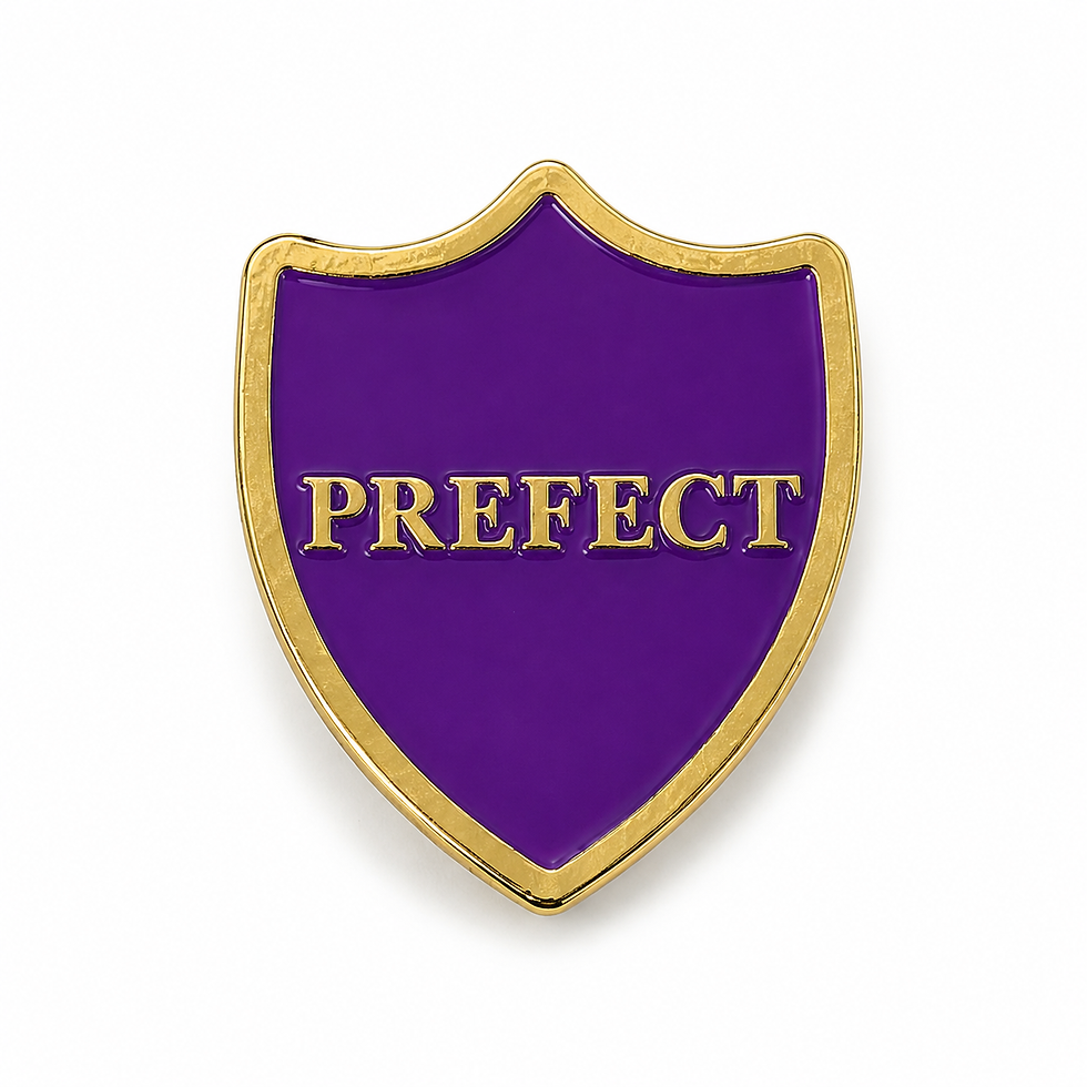Thumbnail: Prefect enamel school badges in multiple colours with gold metal finish