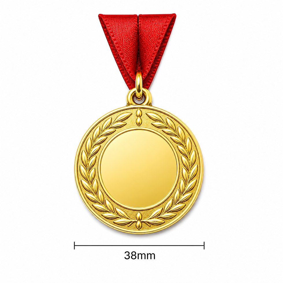 Gold medal without custom dome sticker center
