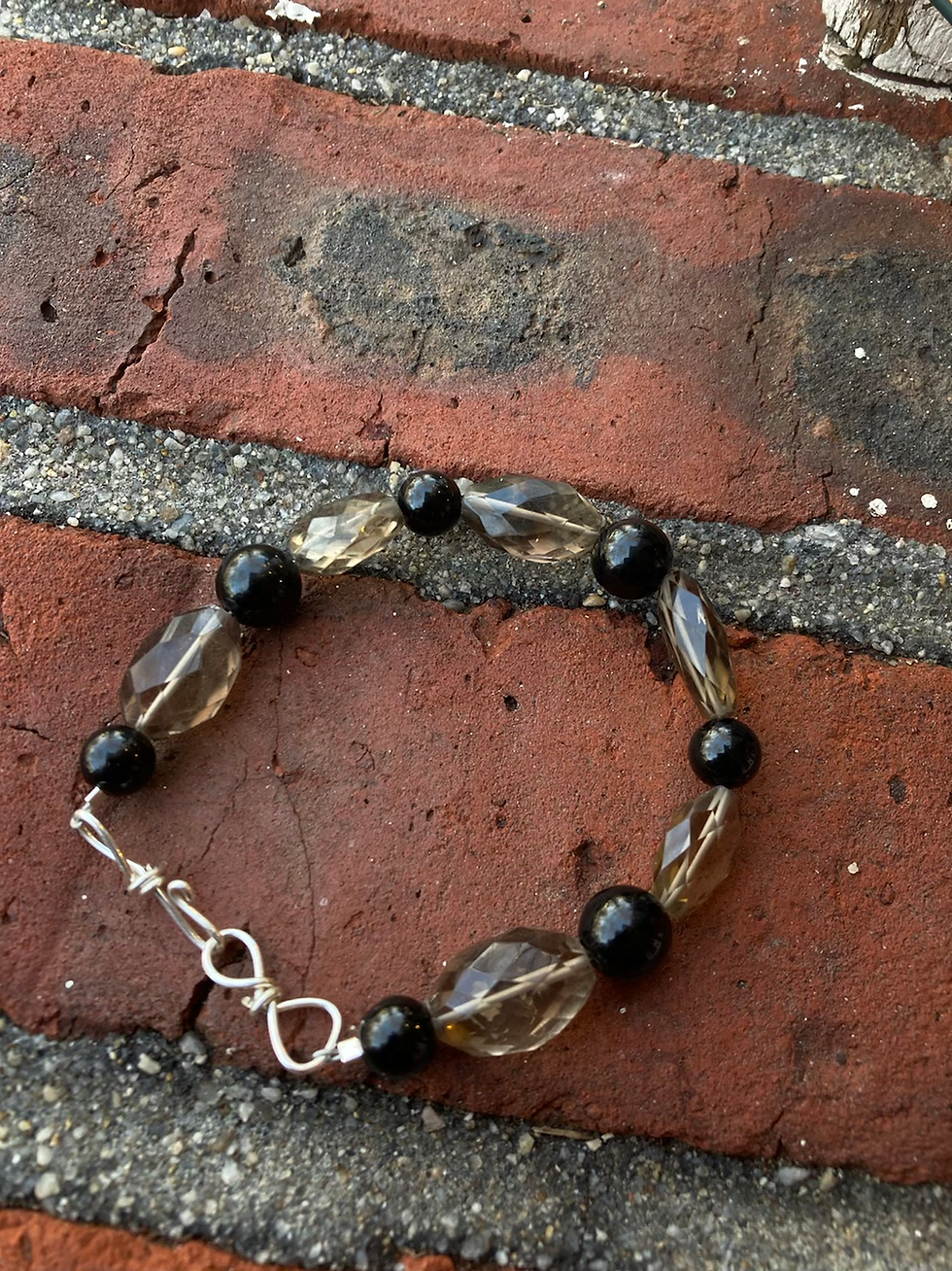Thumbnail: Smokey Quartz and Black Jasper Bracelet