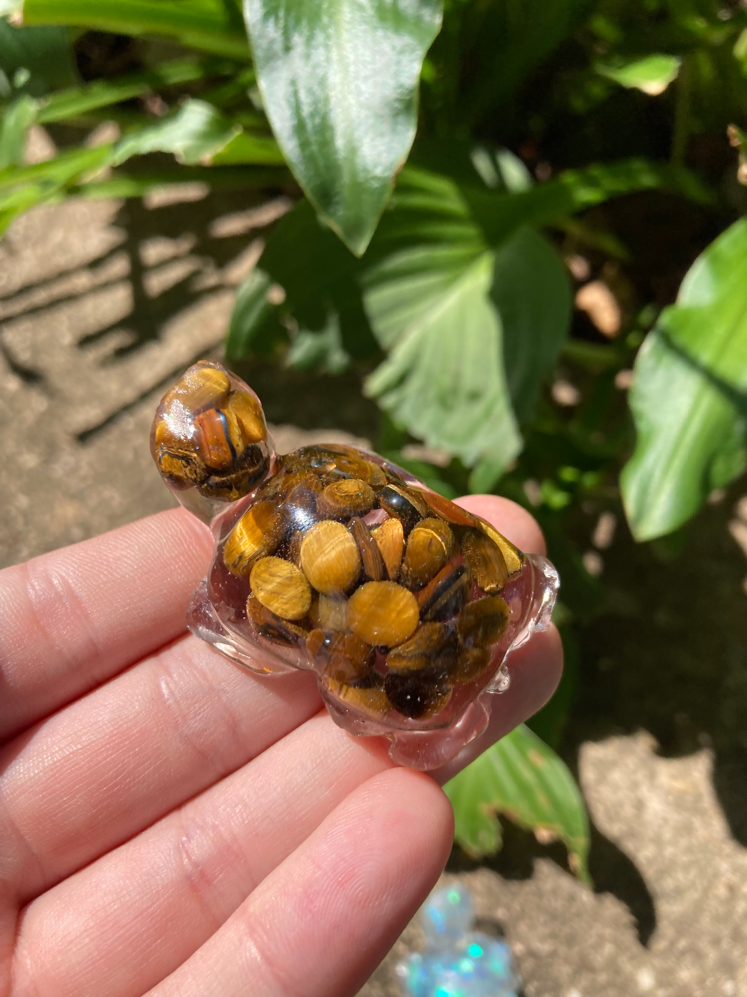 Tiger's Eye Crystal Chip Turtle