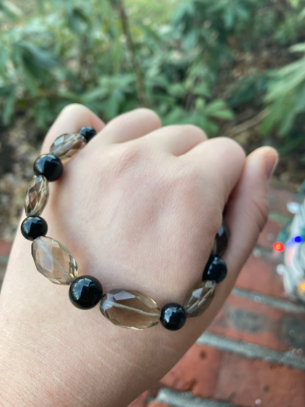 Thumbnail: Smokey Quartz and Black Jasper Bracelet