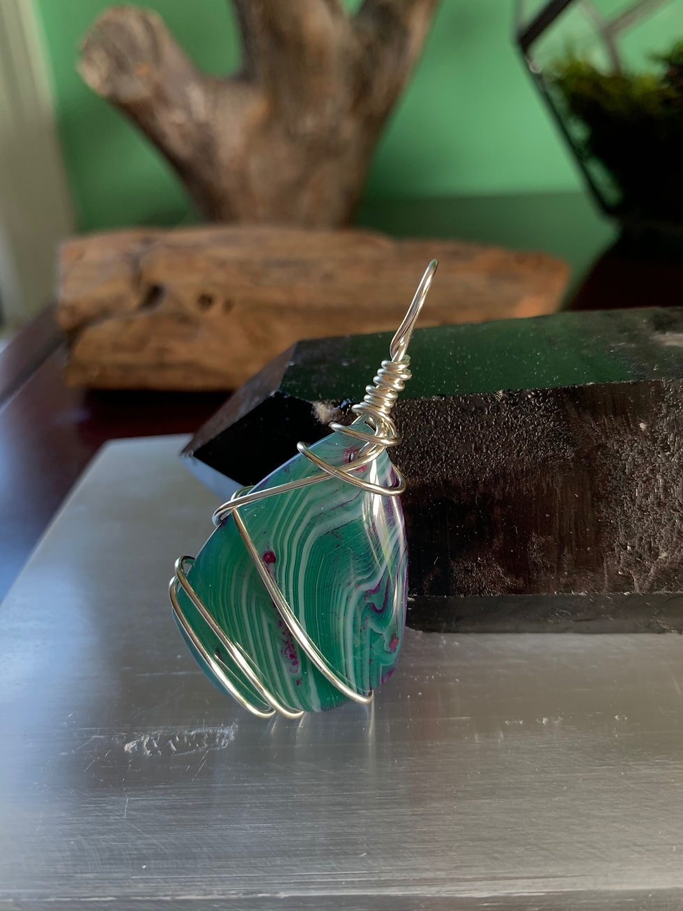 Thumbnail: Dyed Agate Pendant