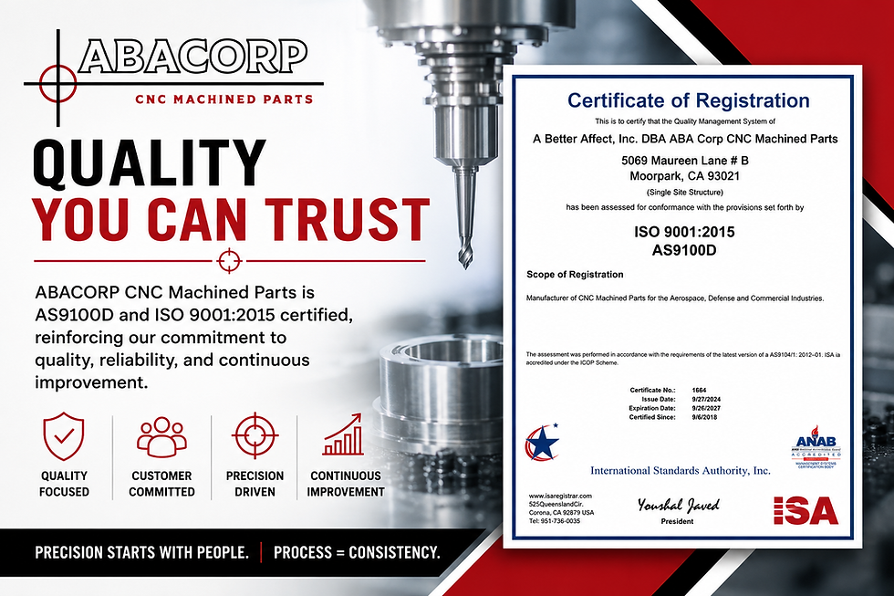 What AS9100 Certification Means for Our Aerospace Customers...