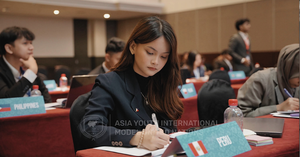 Sofia Pelayo representing youth at the 18th Asia Youth International Model United Nations (AYIMUN) Conference in Kuala Lumpur, Malaysia.
