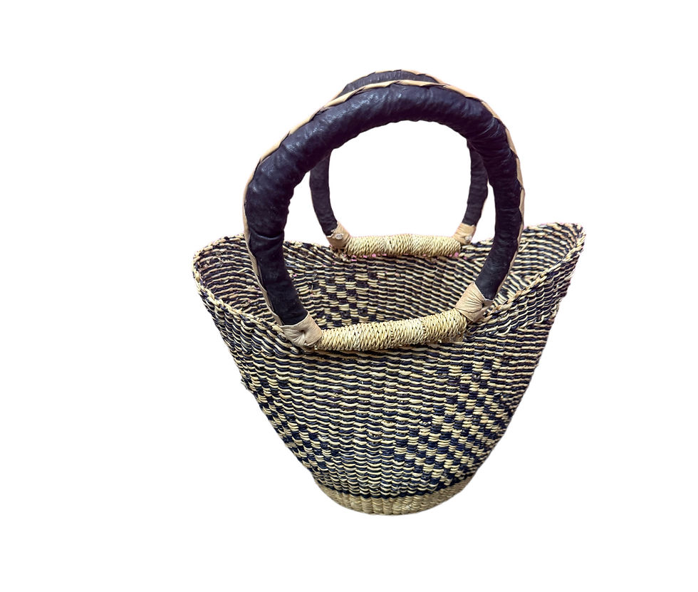 Thumbnail: African Woven Flat Bottom Tote 