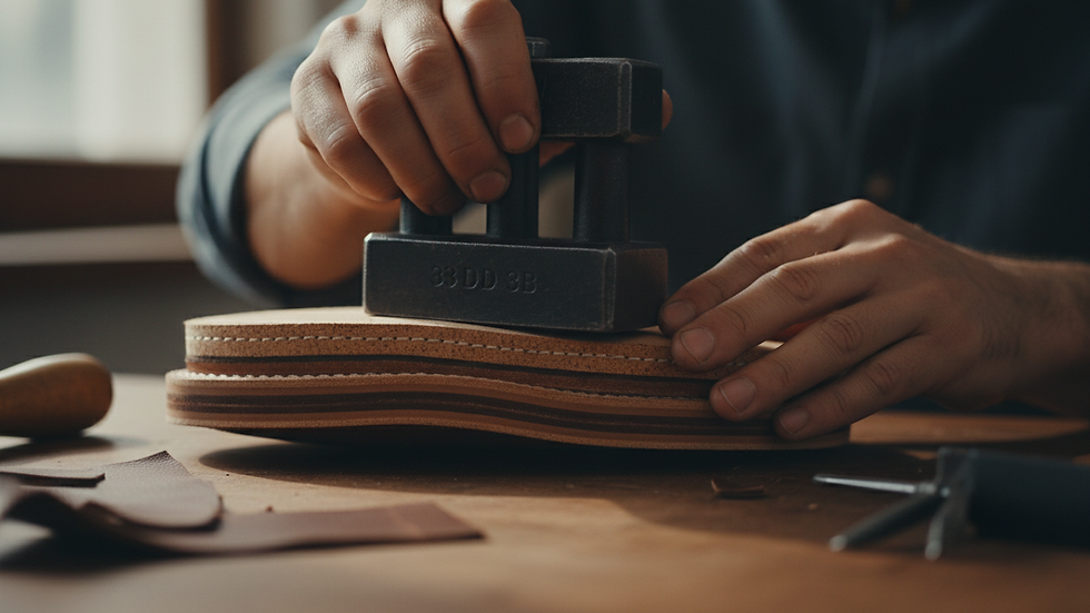 Yüksek açıdan kampre işlemi yapılan ayakkabı tabanı