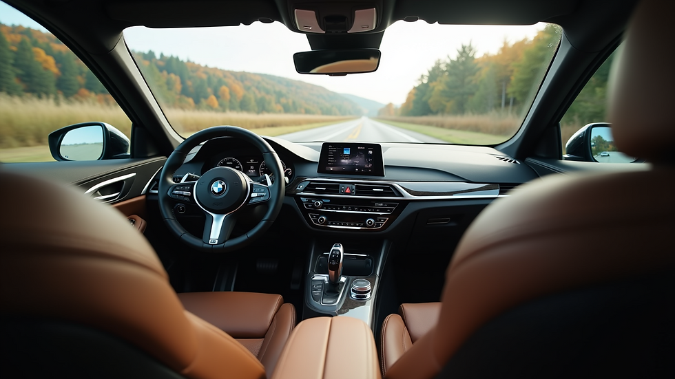 Eye-level view of a comfortable vehicle interior