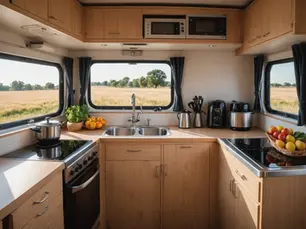 ¿Cuáles son los factores clave a tener en cuenta al preparar comidas en la cocina de una caravana?