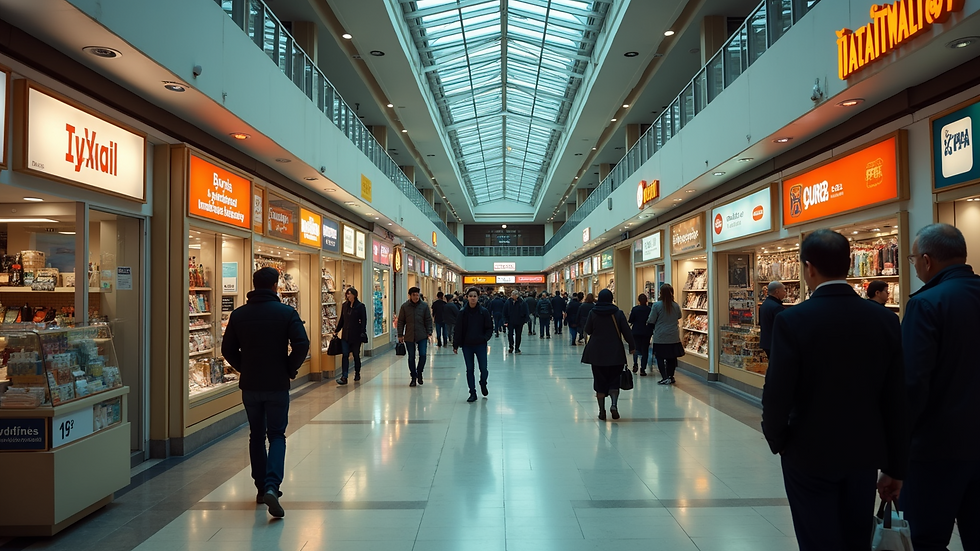 Eye-level view of shops in Yedpa Trade Center