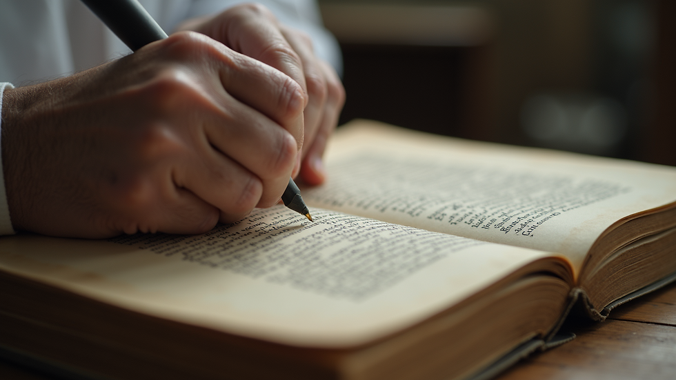 Close-up view of a conservator carefully handling an old manuscript