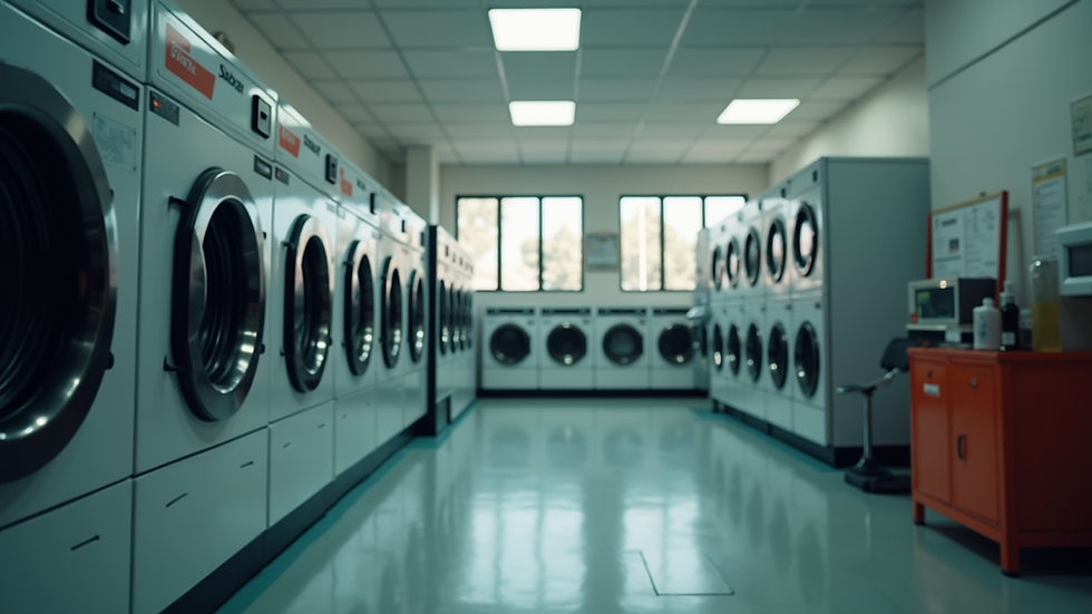 Wide angle view of laundry service location in İzmir