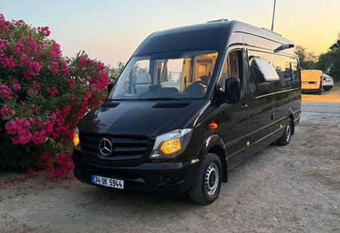 Rent a 2014 Mercedes Sprinter camper in Istanbul, Bakırköy. Manual transmission, large 150L water tank. Reliable motorhome for your Turkey trip.