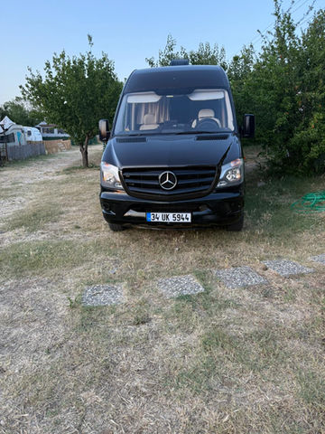 Rent a 2014 Mercedes Sprinter camper in Istanbul, Bakırköy. Manual transmission, large 150L water tank. Reliable motorhome for your Turkey trip.