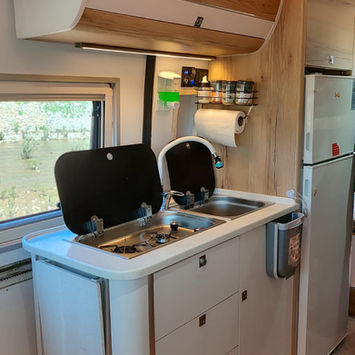 Fully equipped 2011 camper van for rent in Antalya. 2024 conversion, solar power, WC, fridge, sleeps 3. Ready for vanlife adventures!