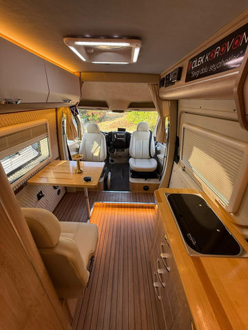 Rent a 2014 Mercedes Sprinter camper in Istanbul, Bakırköy. Manual transmission, large 150L water tank. Reliable motorhome for your Turkey trip.