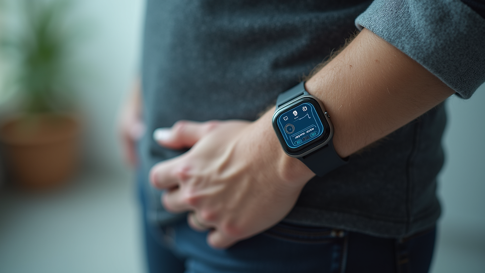 Close-up view of wearable sensor device used in physiotherapy