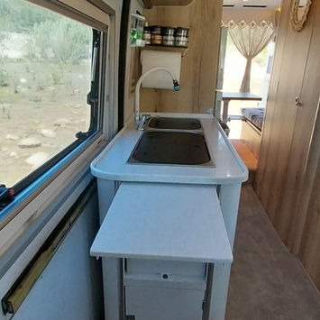 Fully equipped 2011 camper van for rent in Antalya. 2024 conversion, solar power, WC, fridge, sleeps 3. Ready for vanlife adventures!