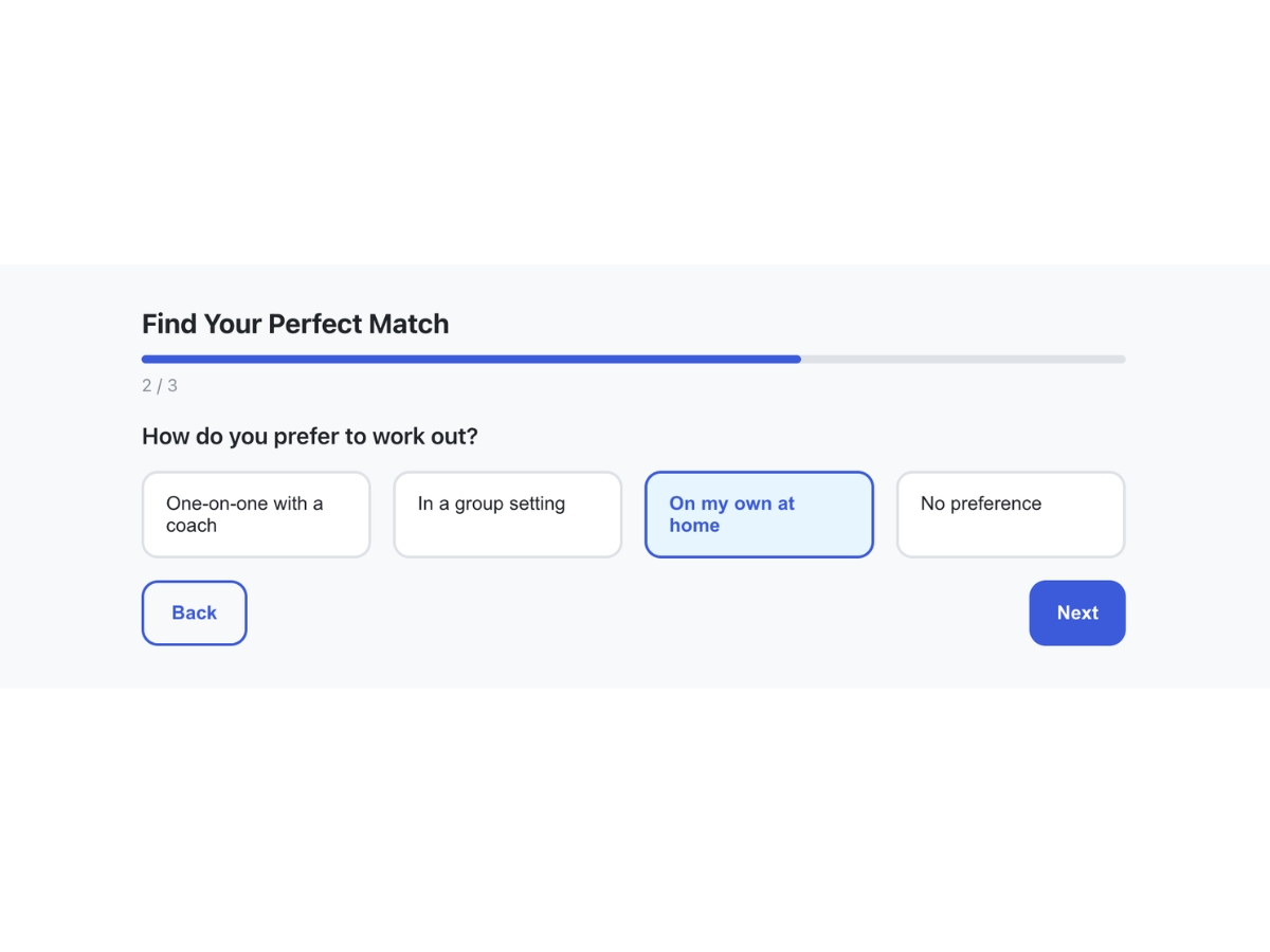 Service & Product Finder Quiz dashboard view — Engagement app on the Wix App Market