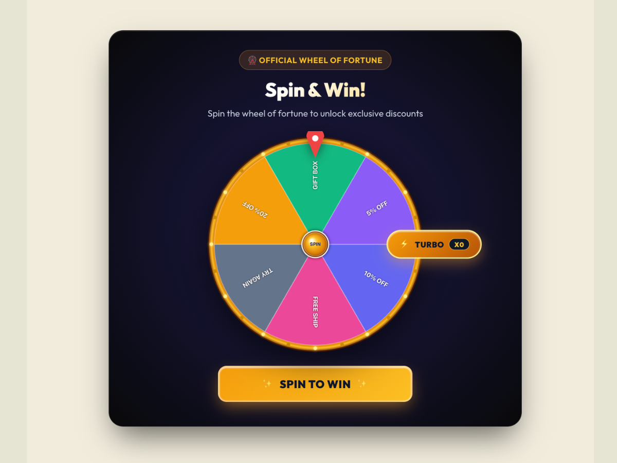 Wheel of Fortune - Spin & Win primary marketing image — Engagement app on the Wix App Market